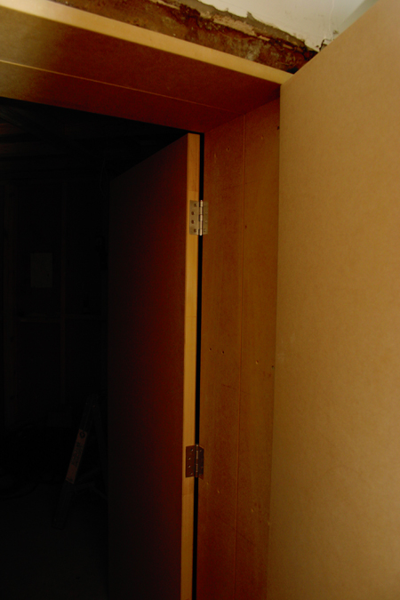 hanging a door in a recording studio