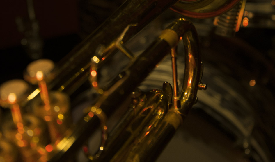 trumpet in a studio