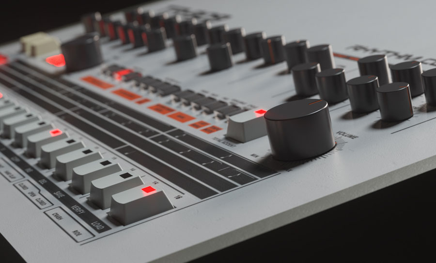 Roland TR-909 side view